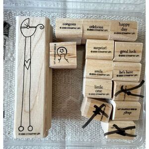 Stamping up! Wood Stamp lot of 10